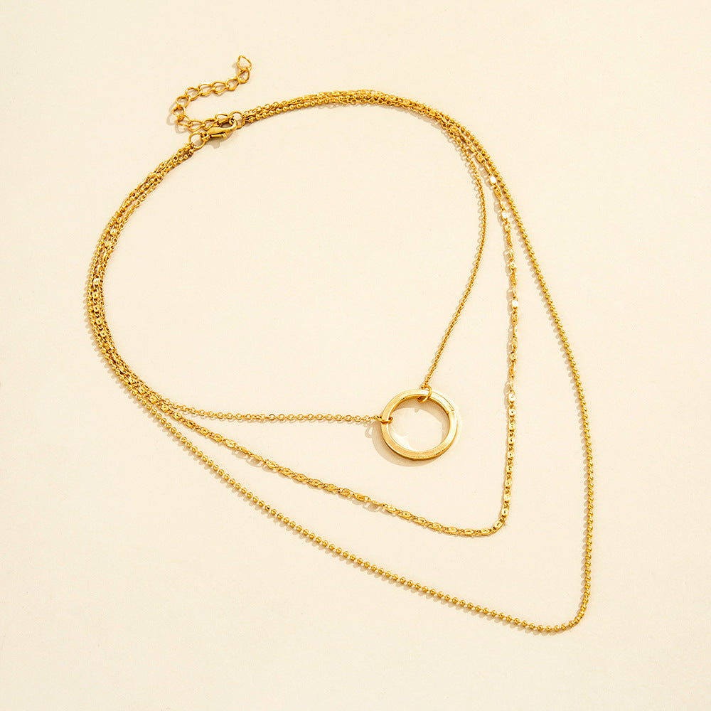 Simple Circle Clavicle Necklace