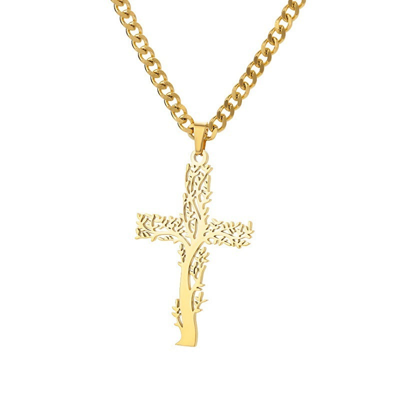 Lucky Tree Cross Necklace