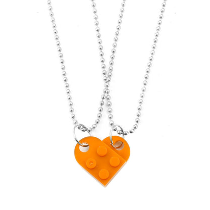 Lego Gift Heart Necklace, 2pcs Set