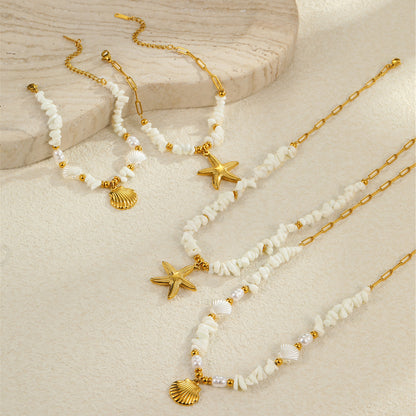Beach Ocean Style Shell Necklace & Bracelet