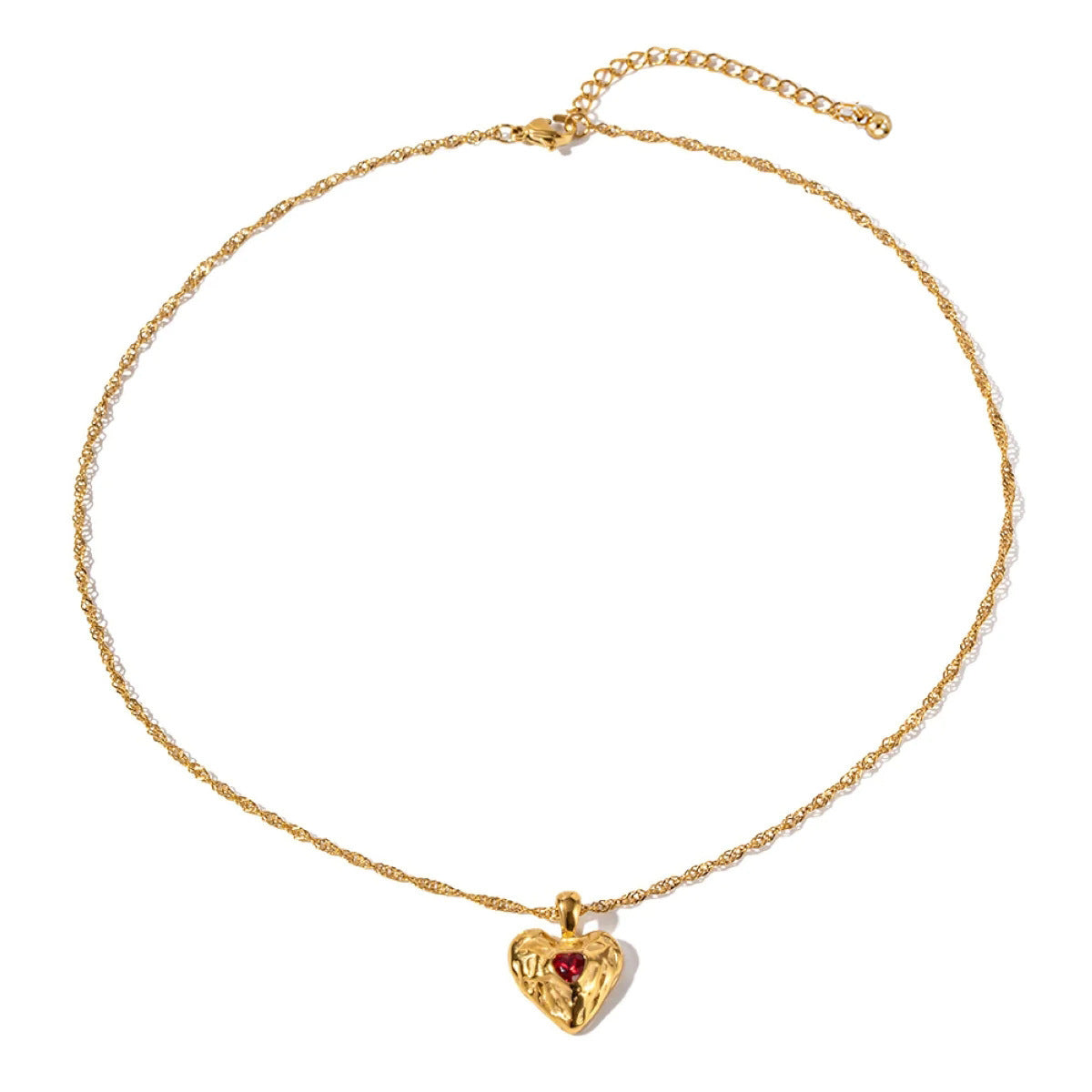 Alloy Heart-Shaped Necklace with Diamond