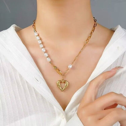 Gold Heart Pendant Necklace