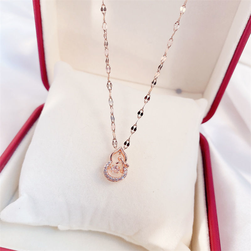 Perfume Bottle Pendant Zircon Necklaces