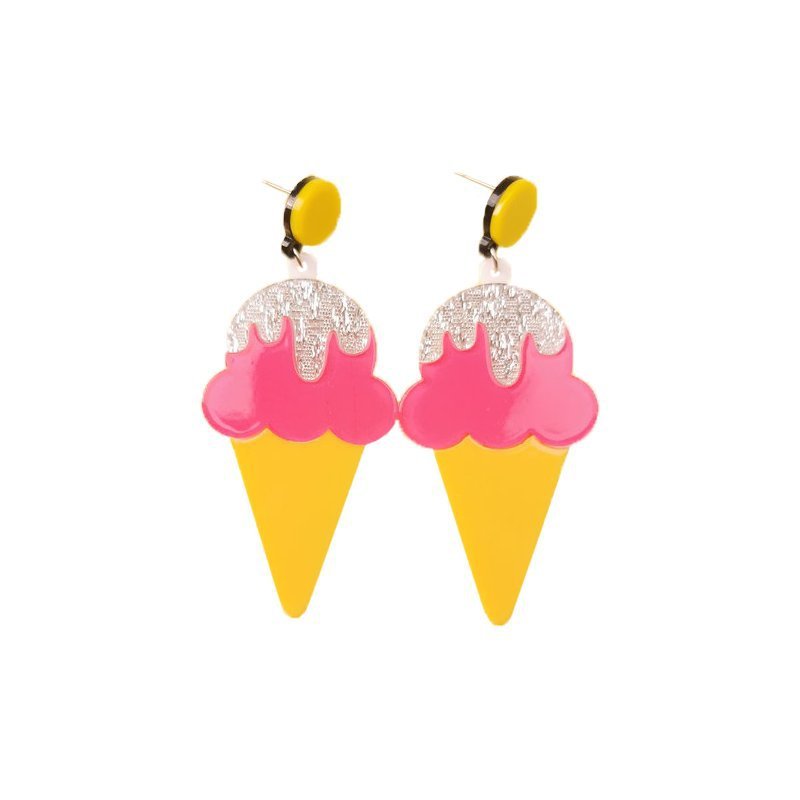 Acrylic Banana & Ice Cream Cartoon Earrings