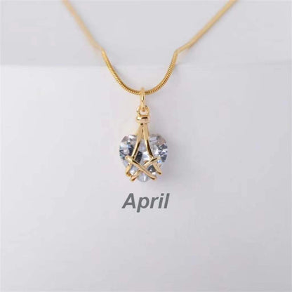 Birthstone Princess Style Love Necklace