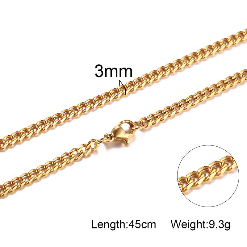 Six-Sided Grinding Cuban Chain Necklace