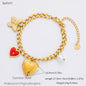 Stainless Steel Sun Shell Pendant Necklace Bracelet Set