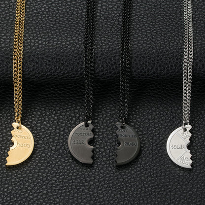 Dumbbell Couple Pendant Necklace