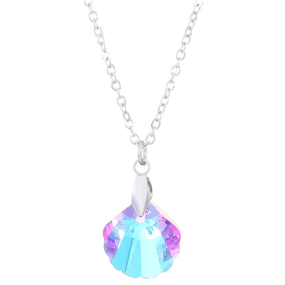 Blue Sun Water Drop Pendant Necklace For Women