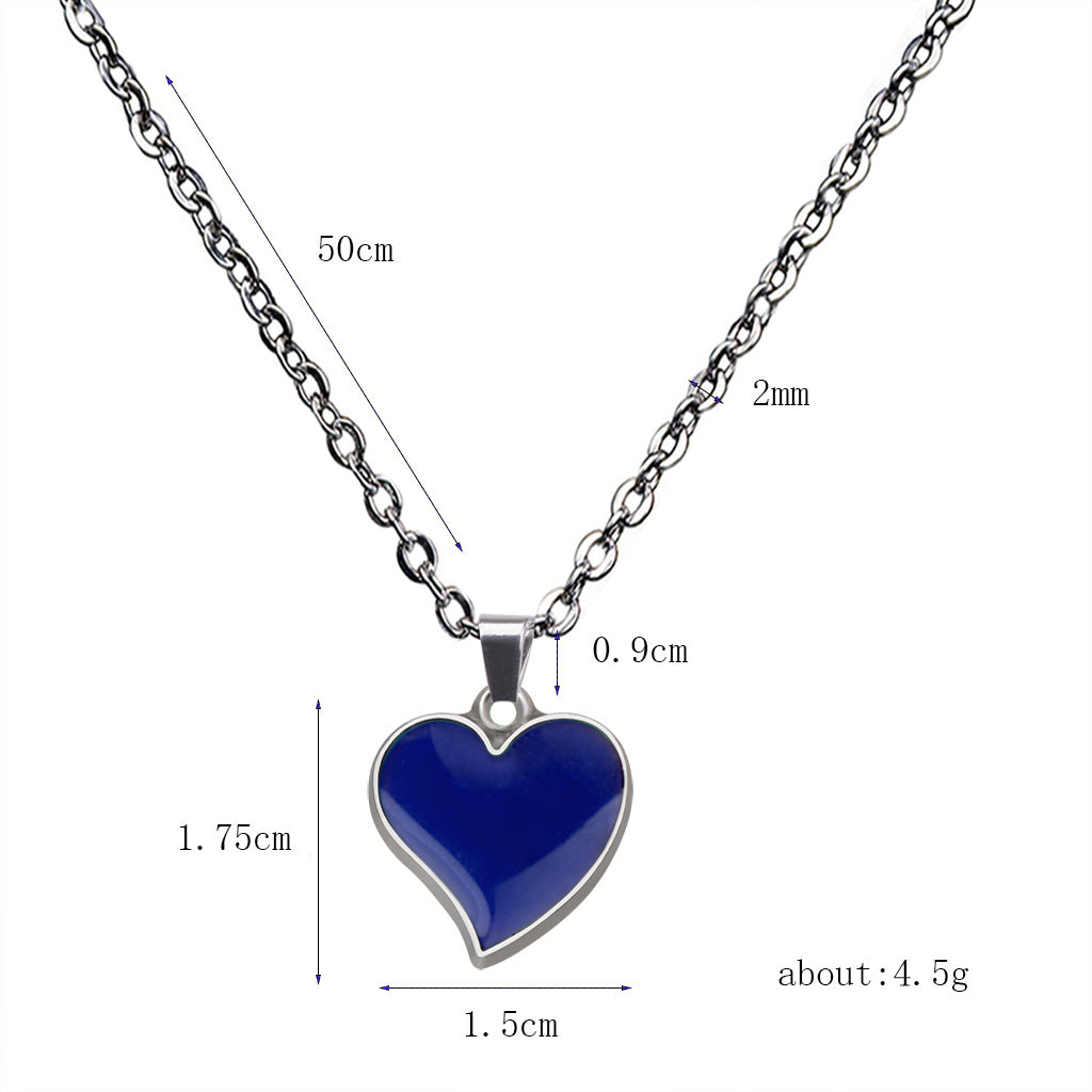Warm Color Changing Love Heart Necklace
