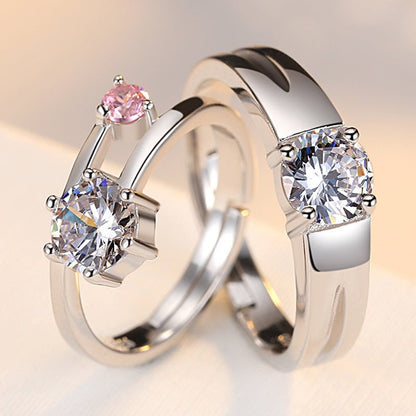 925 Sterling Silver Adjustable Couple Ring - Trendy Radar
