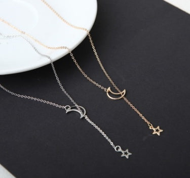 Moon and Star Necklace