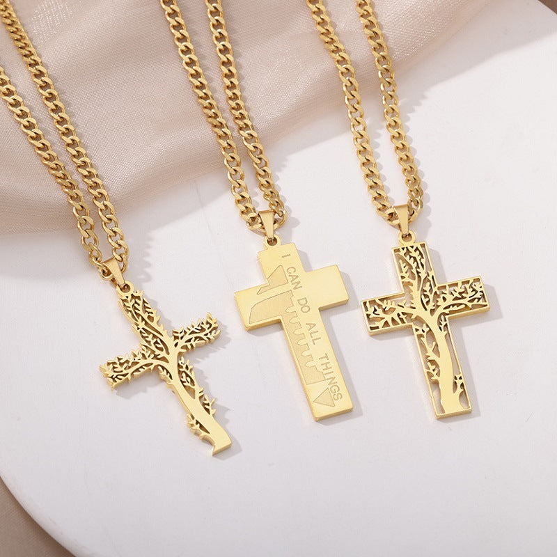 Lucky Tree Cross Necklace