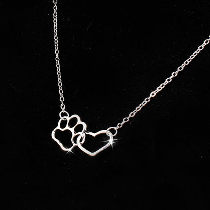 Dog Claw Heart Pendant Necklace