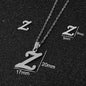 Stainless Steel Alphabet Necklace, 26 Initial Letters A–Z