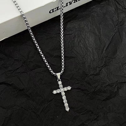 Street Style Diamond Cross Necklace