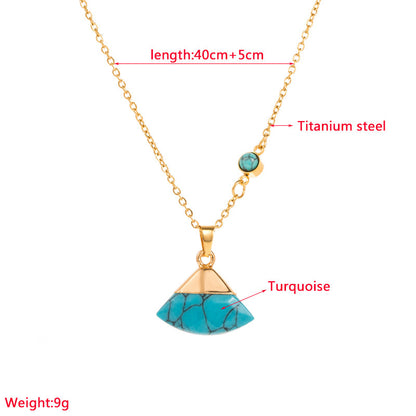 Retro Turquoise Leaf Necklace