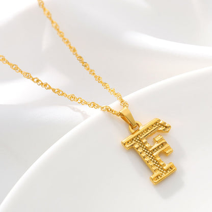 Gold Initial Letter Necklace – 18K Gold Plated A–Z Alphabet