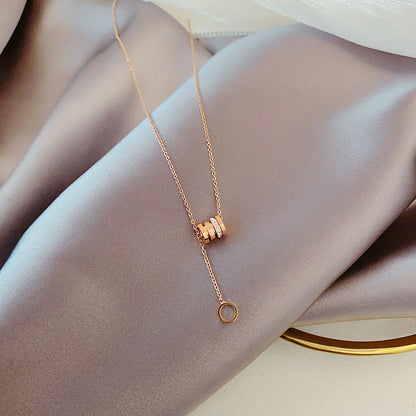 Roman Letter & Butterfly Clavicle Necklace