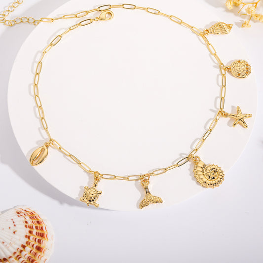 Shell & Sun Starfish Summer Beach Necklace