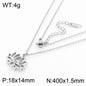Minimalist Stainless Steel Zircon Lotus Jewellery Set