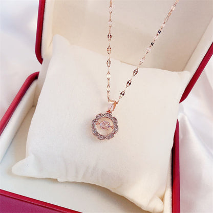 Perfume Bottle Pendant Zircon Necklaces
