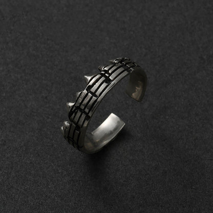 Sterling Silver Couple Ring – Adjustable Geometric Design