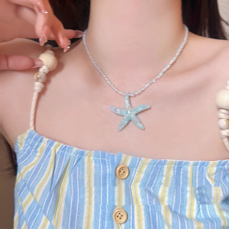 Summer Dopamine Starfish Beaded Necklace