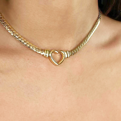 Love Heart Chain Necklace & Bracelet