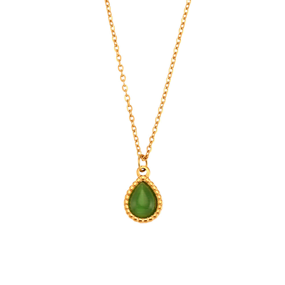 Minimalistic Water Drops Opal Earrings & Necklace