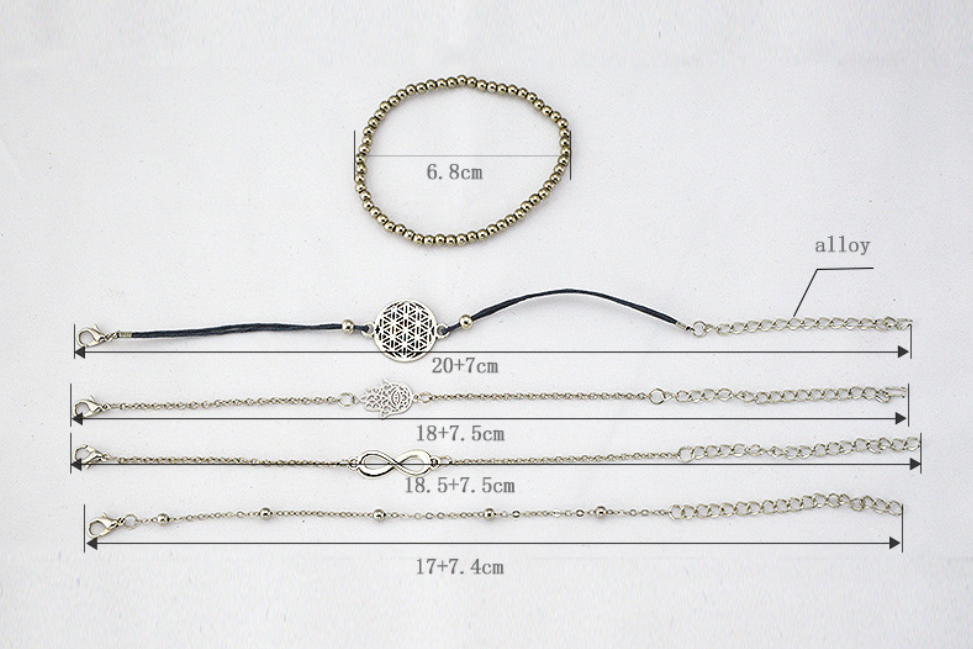 Vintage Bead Charm Bracelet Sets