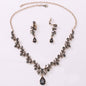 Bridal Rhinestone Zircon Necklace & Earring Set