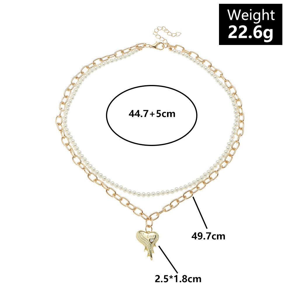 Punk Pearl Chain Necklace