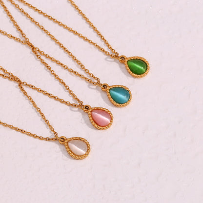 Minimalistic Water Drops Opal Earrings & Necklace
