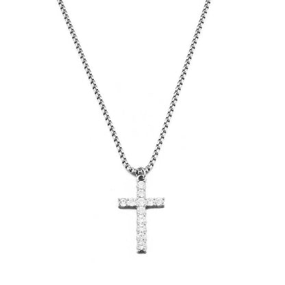 Street Style Diamond Cross Necklace