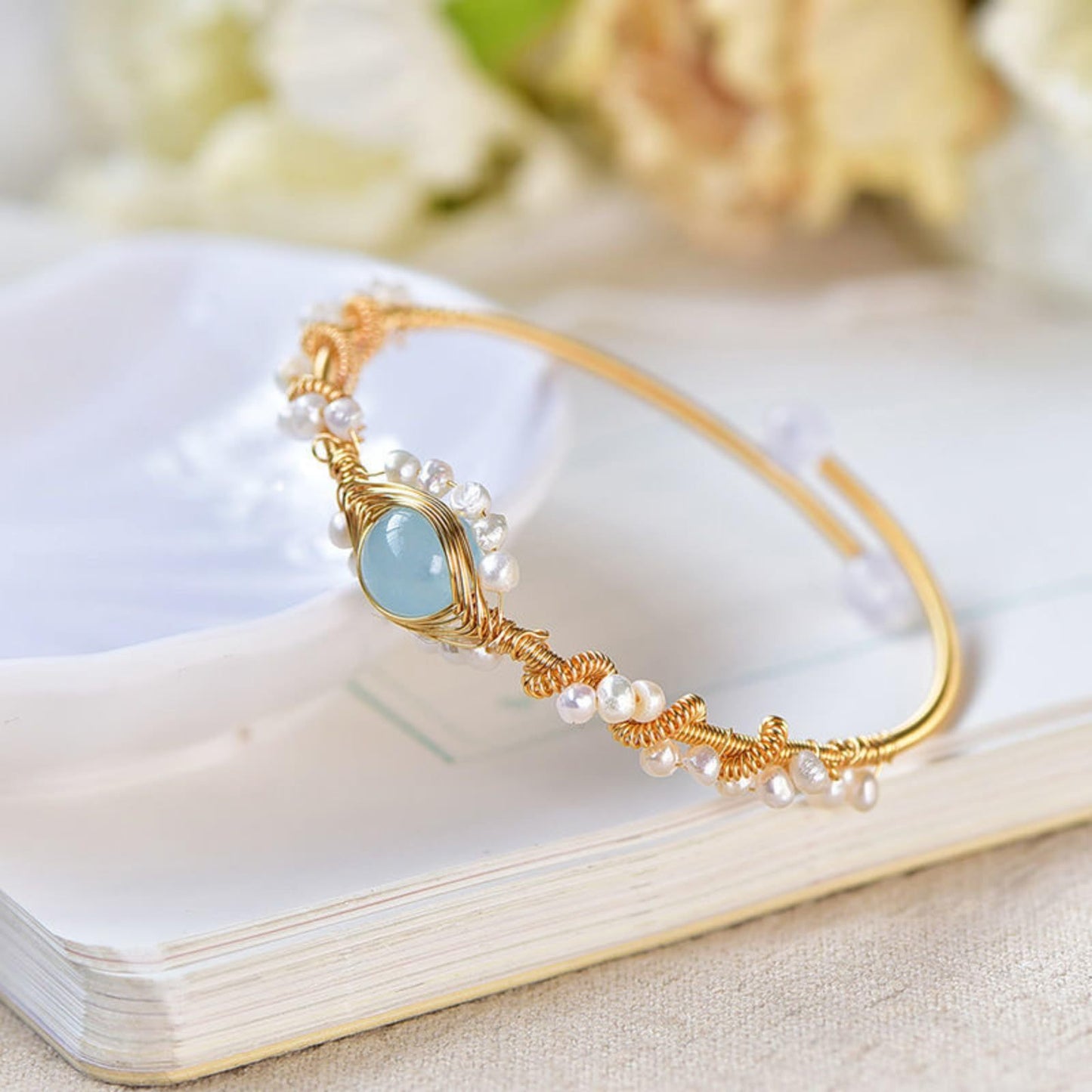 Gold Plated Pearl Bracelet