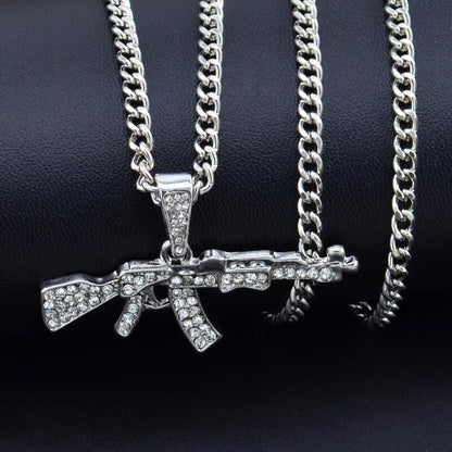 Cool Gothic Gun Shape Pendant Necklace