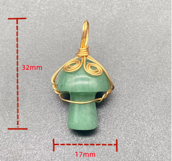 Winding Small Mushroom Natural Stone Necklaces