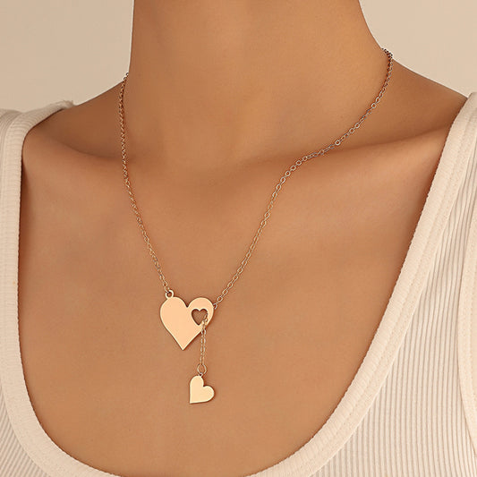 Hollow Heart Clavicle Chain Necklace