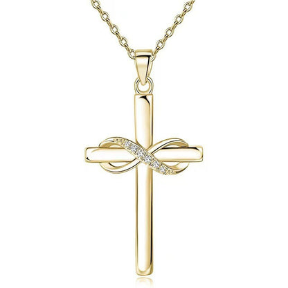 Cross with Infinity Sign Pendant Necklace