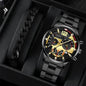 2Pcs Men’s Steel Strip Quartz Watch Set