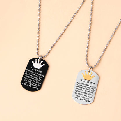 To My King & Queen” Couple Necklaces