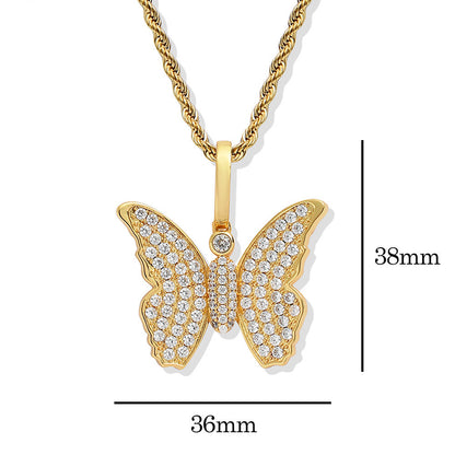 Butterfly Diamond Gold-Plated Necklace