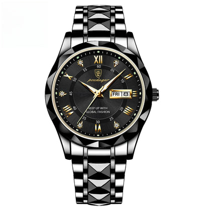 Waterproof Double Calendar Luminous Quartz Watch