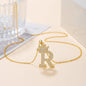 Gold Crown A-Z Pendant Necklace
