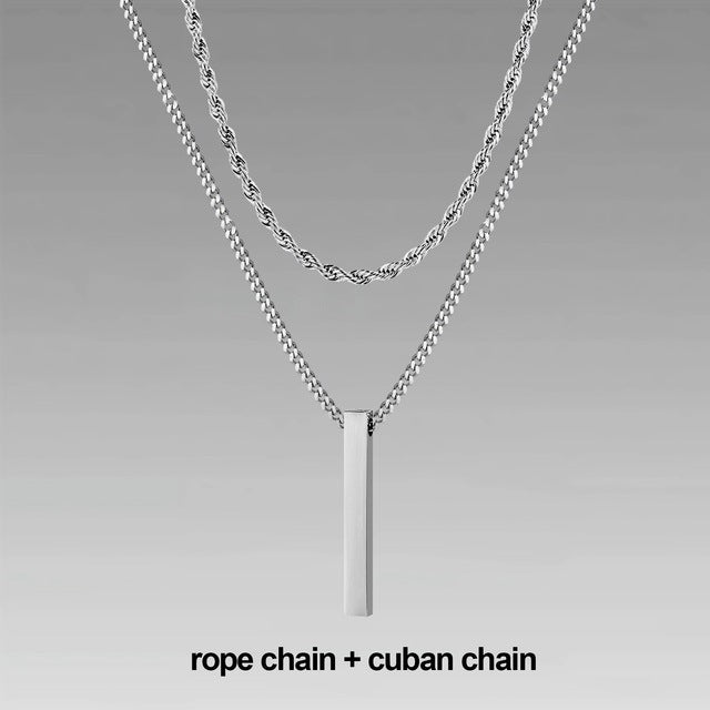Men’s Layer Pillar Chain Necklace