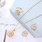 Gold-Plated Jewellery Set – Earrings, Ring & Necklace