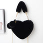 Love Heart-Shaped Plush Handbag