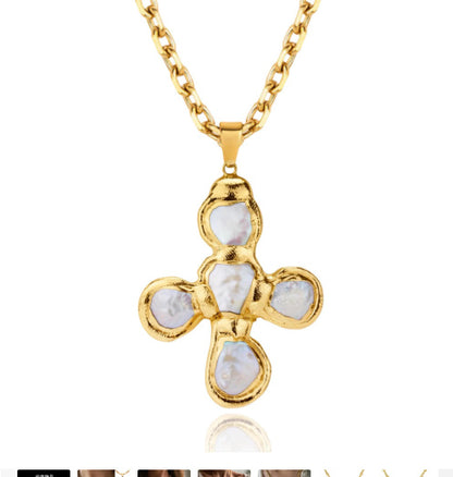 Titanium Steel Cross Pendant Necklace