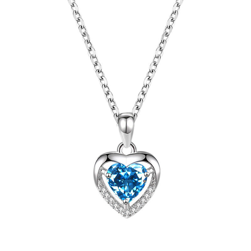 Heart Shaped Rhinestone Necklace Multi-Colour Heart